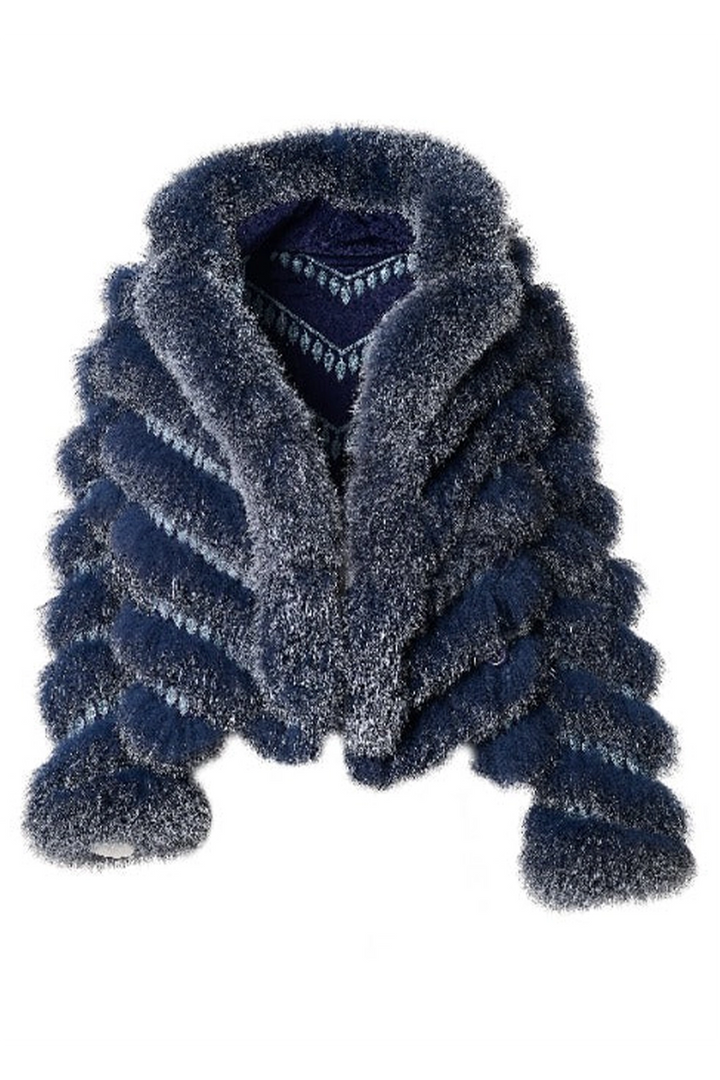 Reversible Silk to Fox Fur Jacket in Marine