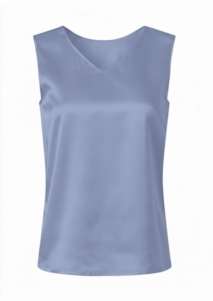 Silk Satin Reversible Tank Top in Pale Iris