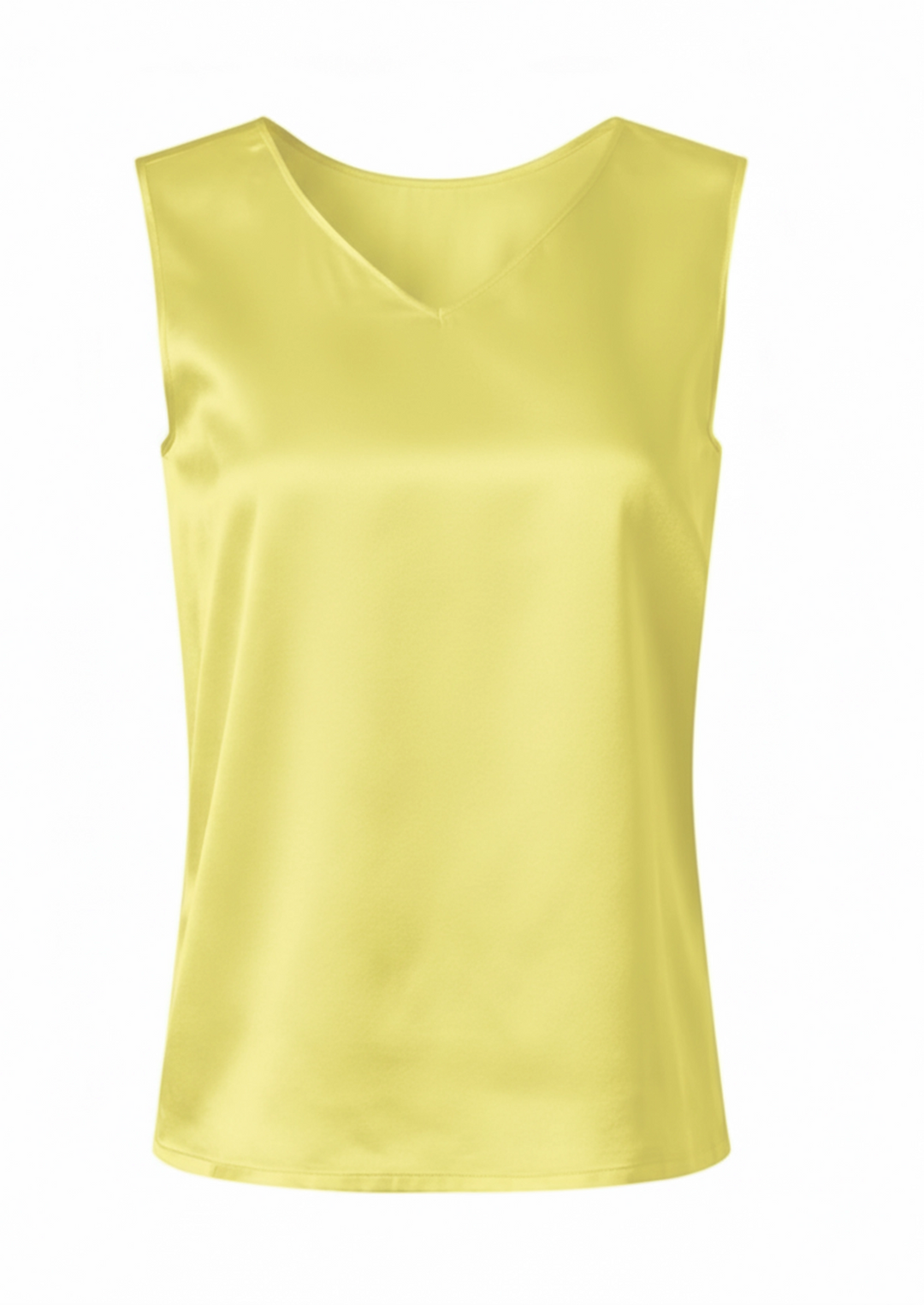 Silk Satin Reversible Tank Top in Bright Yellow