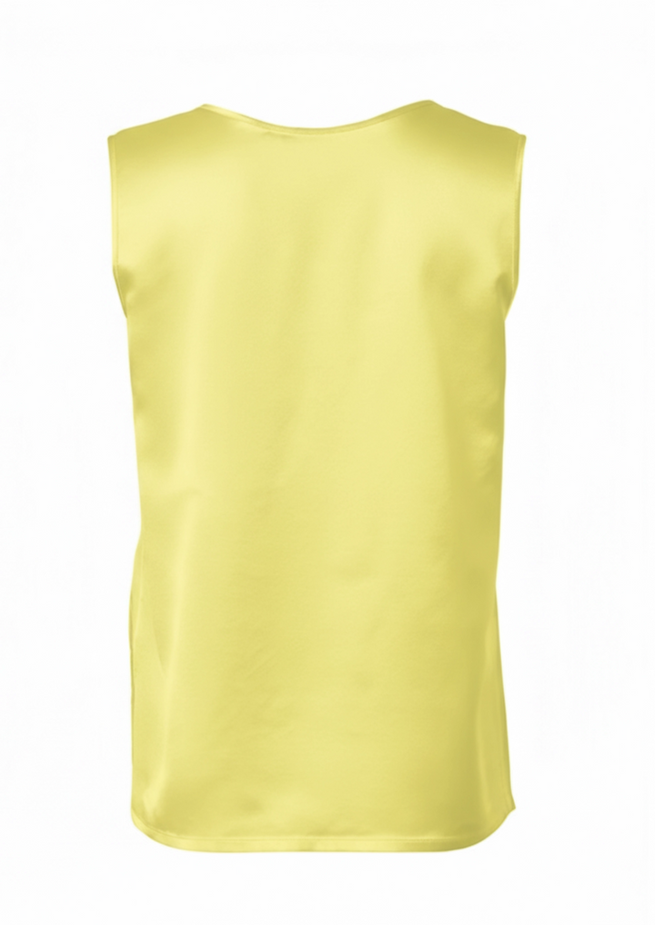 Silk Satin Reversible Tank Top in Bright Yellow