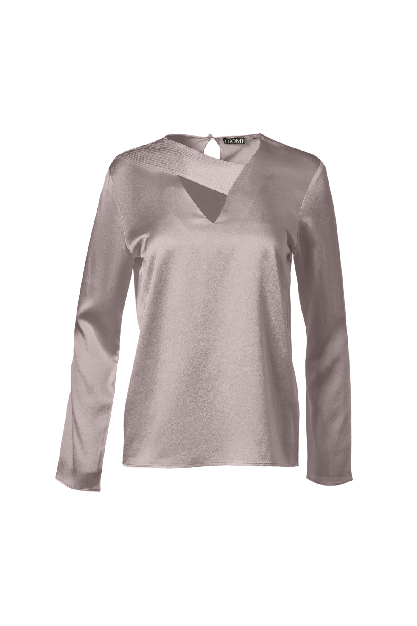 Cross Front Pleated Blouse In Taupe