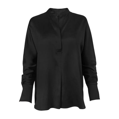 Crepe Classic Band Collar Blouse