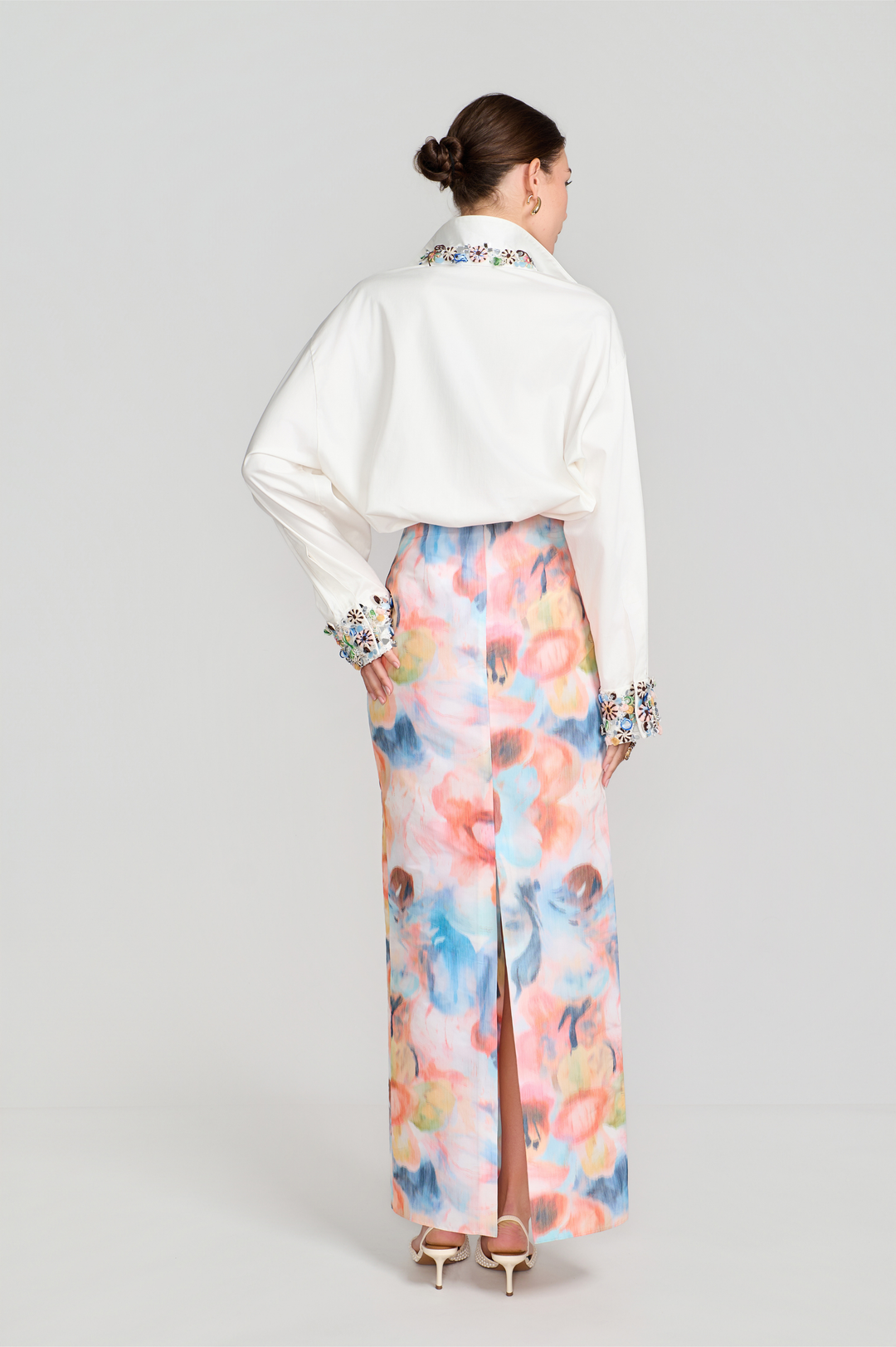 Chine Pencil Skirt