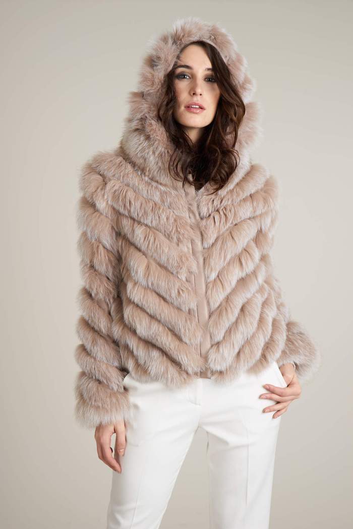 Silk Reversible Genuine Fur Jacket In Irish Cream
