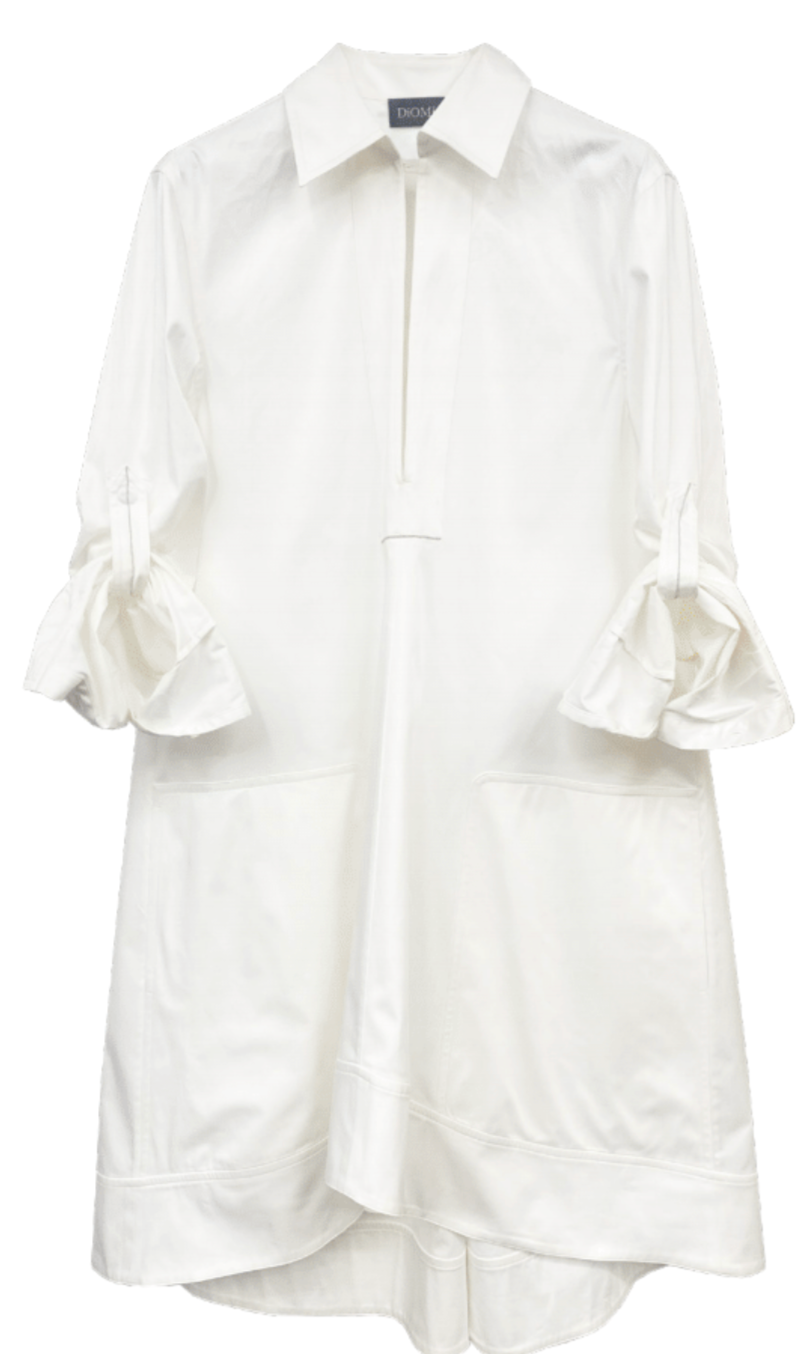 Midi Tunic Dress in White