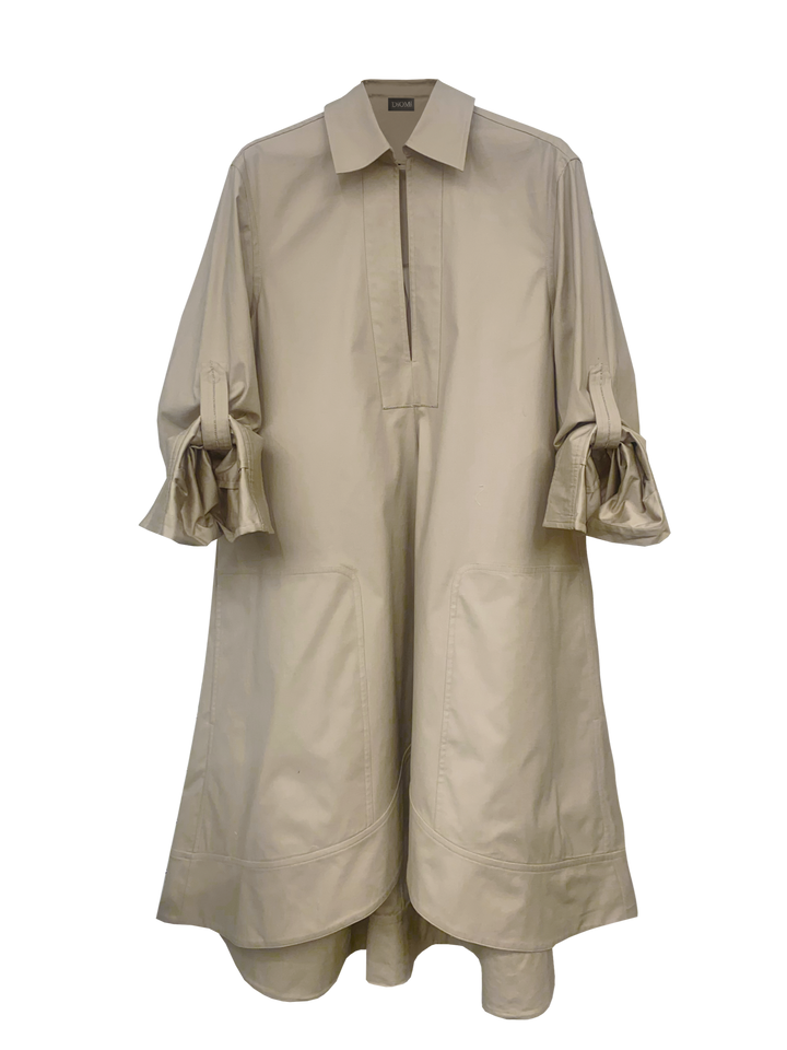 Midi Tunic Dress in Beige