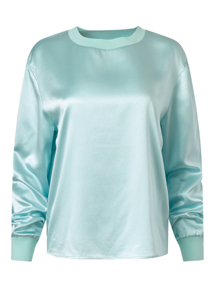 SILK PULLOVER IN SEA FOAM