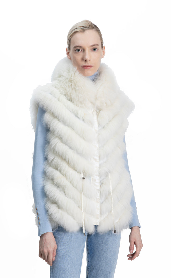 Veronica Reversible Vest Artic White