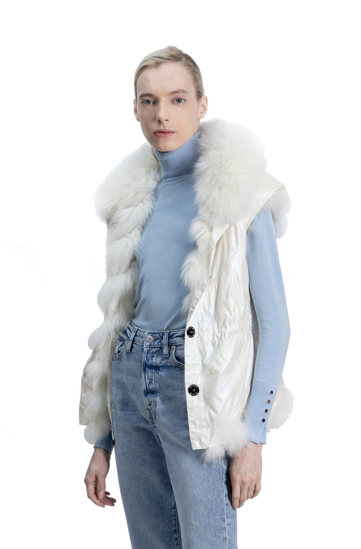 Veronica Reversible Vest Artic White