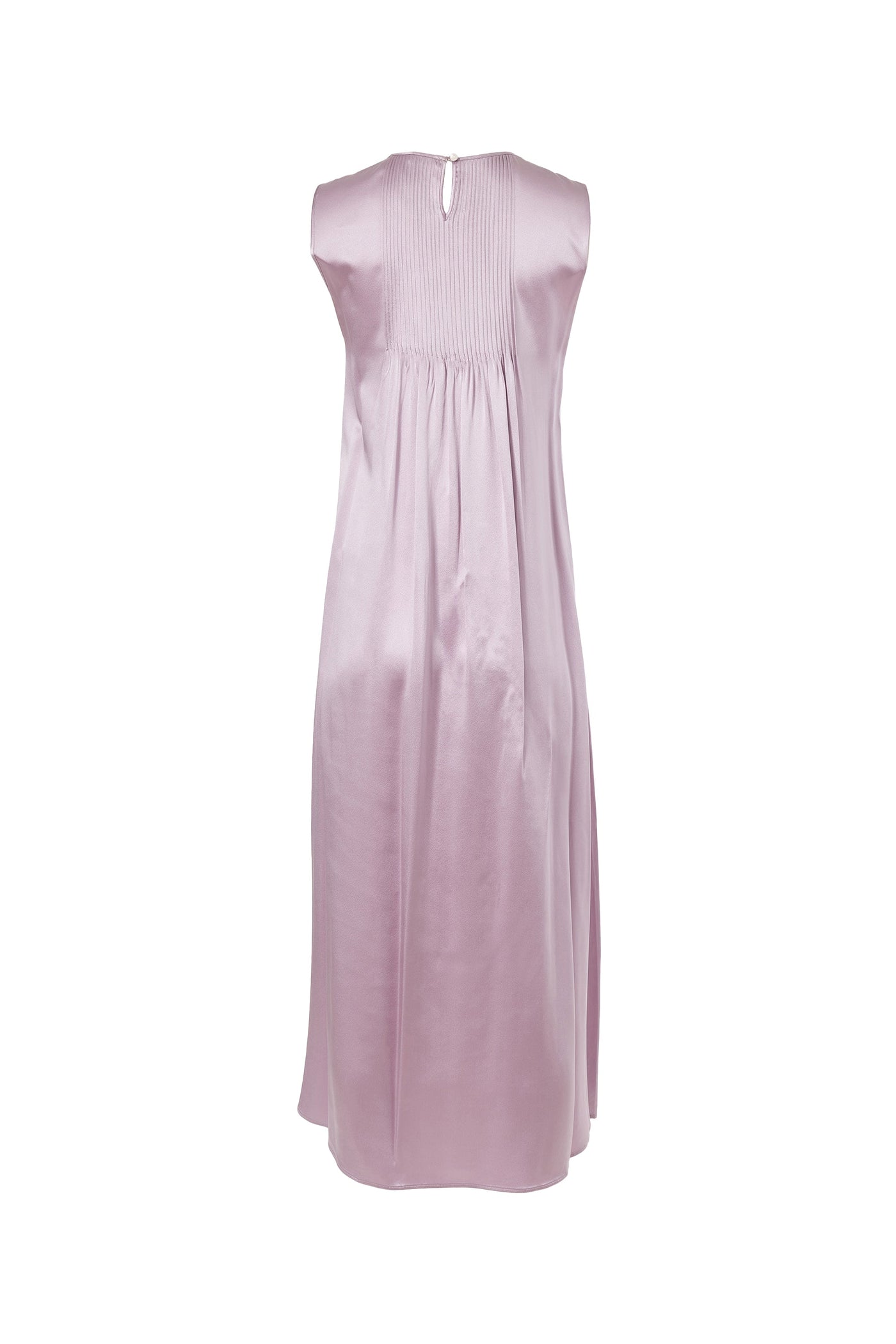 Long Flare Pleated Dress in Snow Lilac