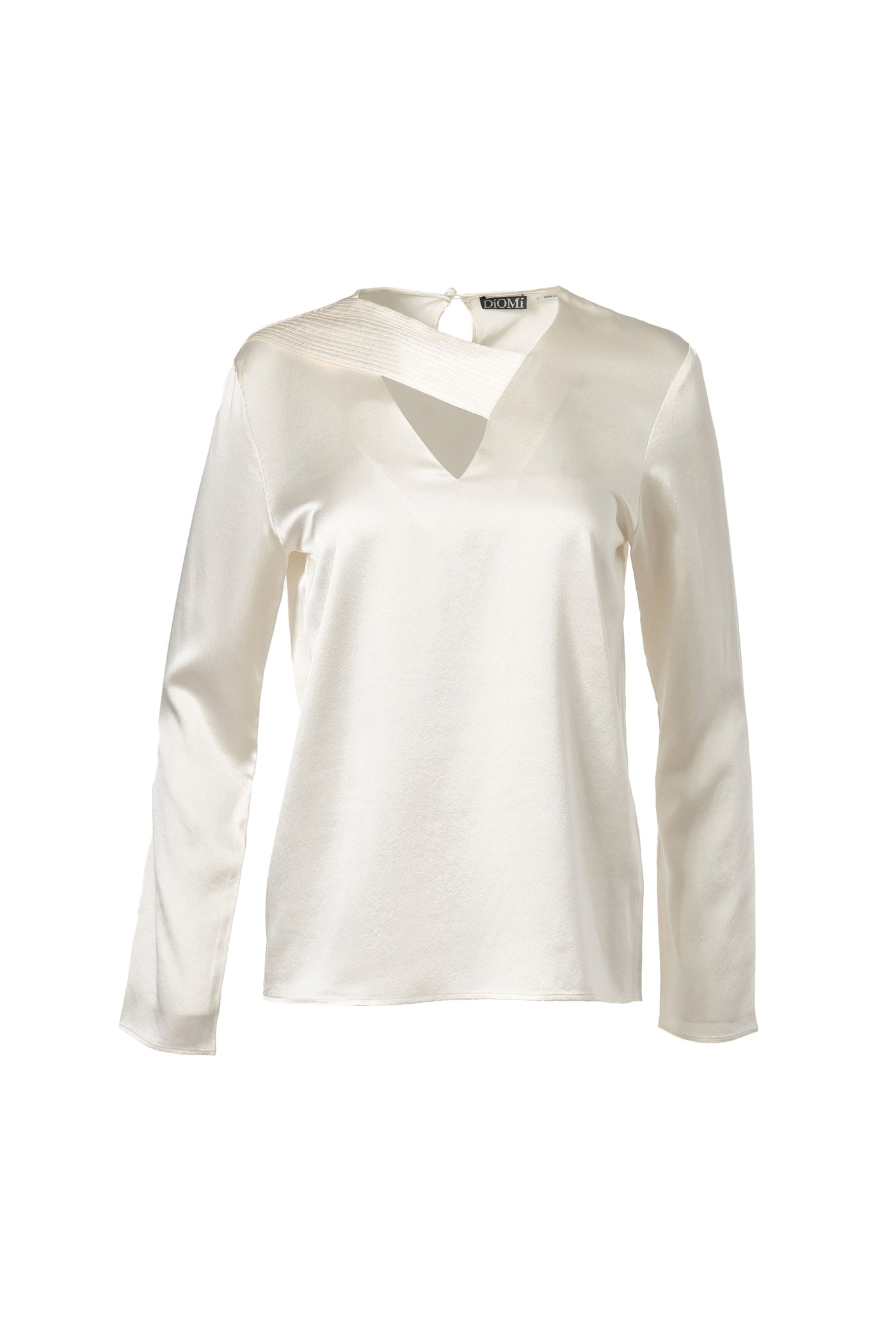 Cross Front Pleated Blouse In White