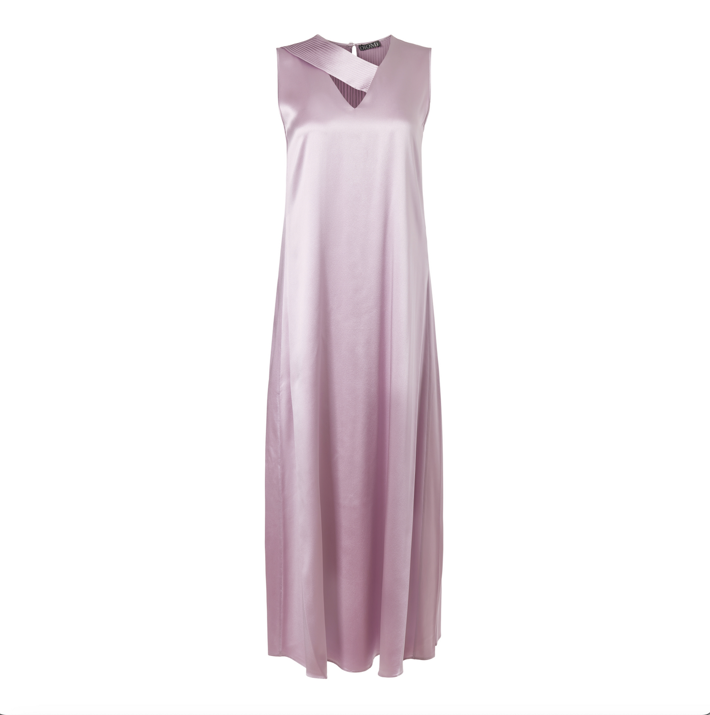 Long Flare Pleated Dress in Snow Lilac
