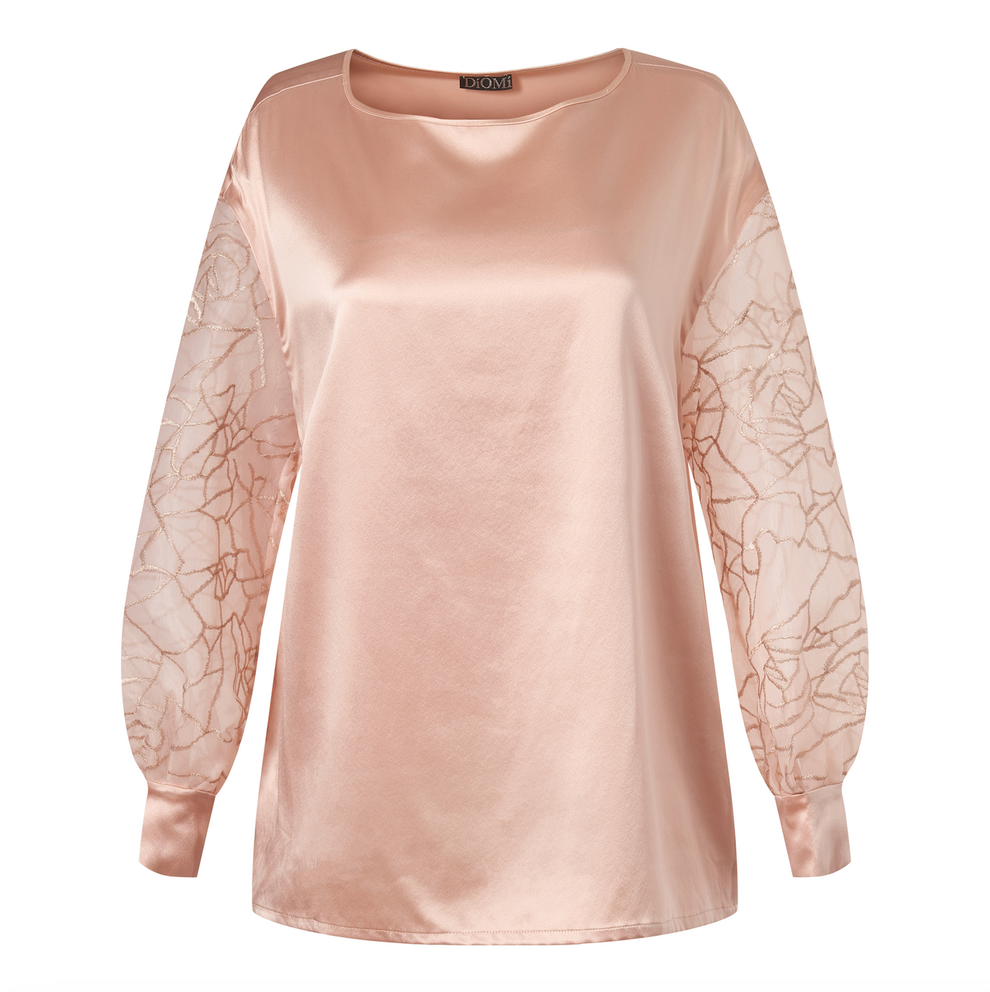 Abstract Silk Blouse in Rosy Pink